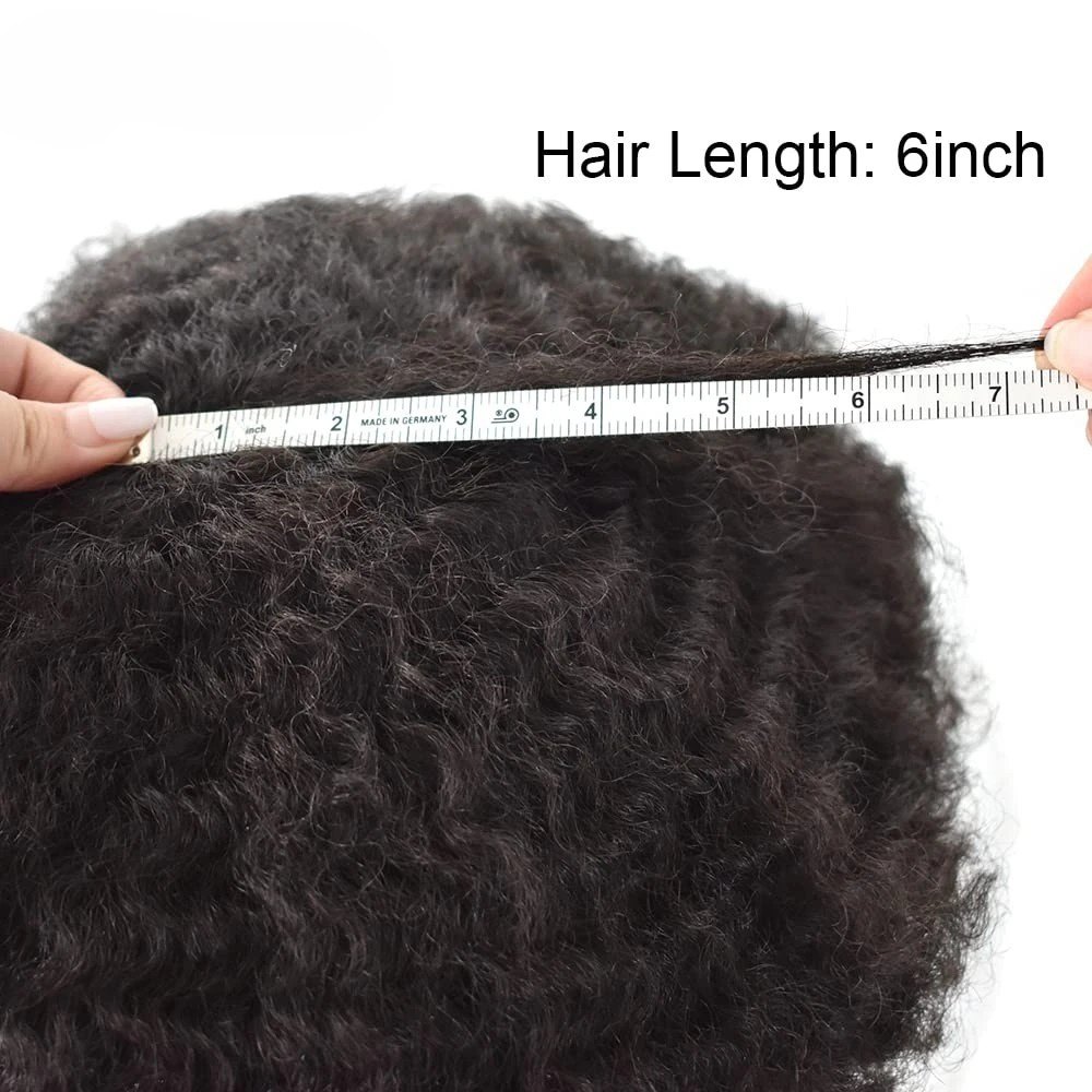 Toupet afro curly base PU injectée - cheveux humains | Afro King product image 6